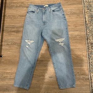 Madewell Size 30/10 Distressed Mom Jeans